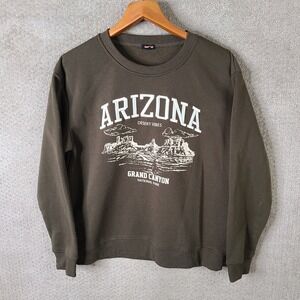 Angel Cult Arizona Grand Canyon Desert Vibes Graphic Sweatshirt Womens L Green